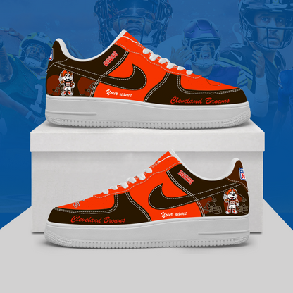 [TOUCHDOWN DEAL] NEW CUSTOMIZED NFL29 CLB CLEVELAND BROWNS AF1 SHOES