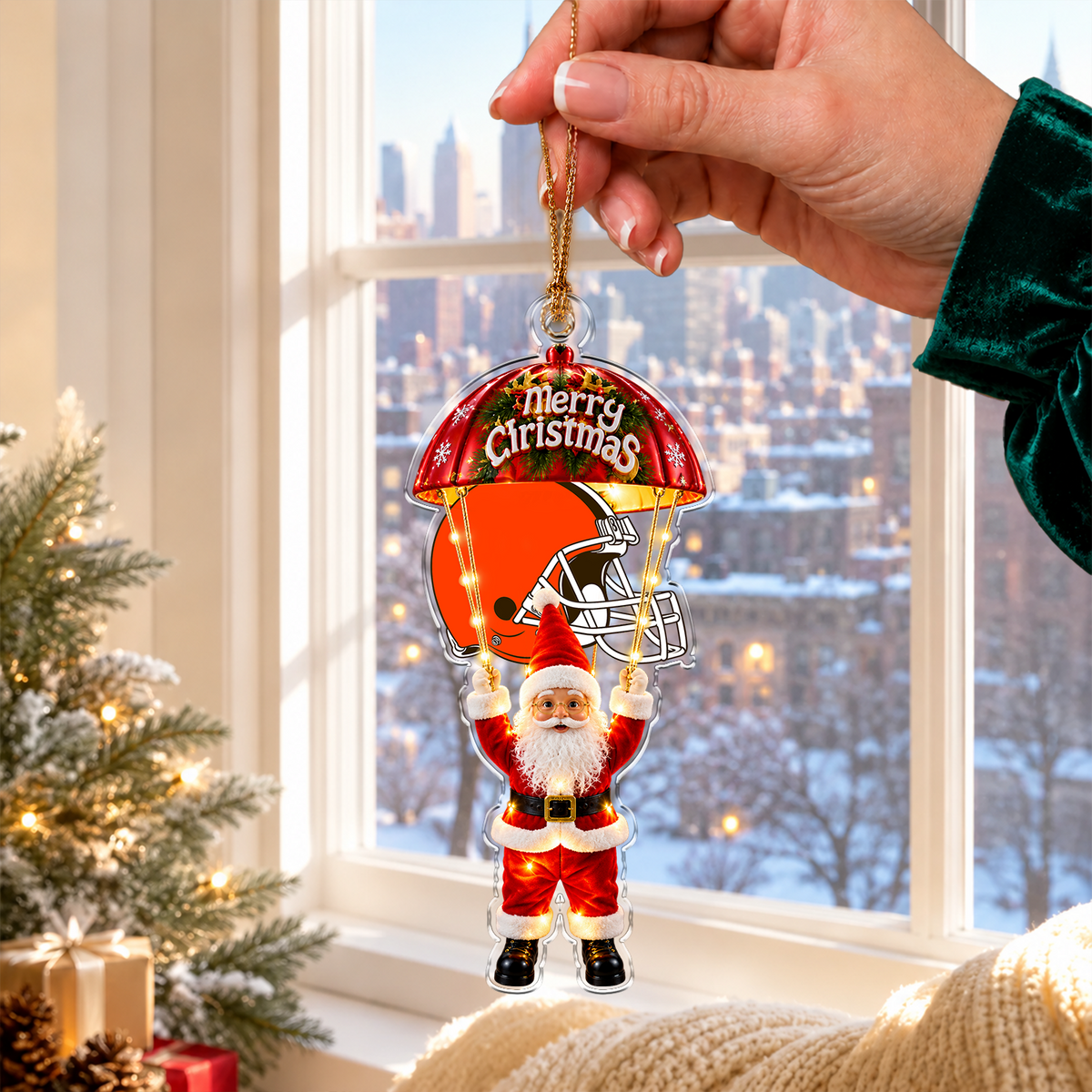 [TOUCHDOWN DEAL] NEW CUSTOMIZED NFL29 CLB CLEVELAND BROWNS CHRISTMAS ACRYLIC ORNAMENT