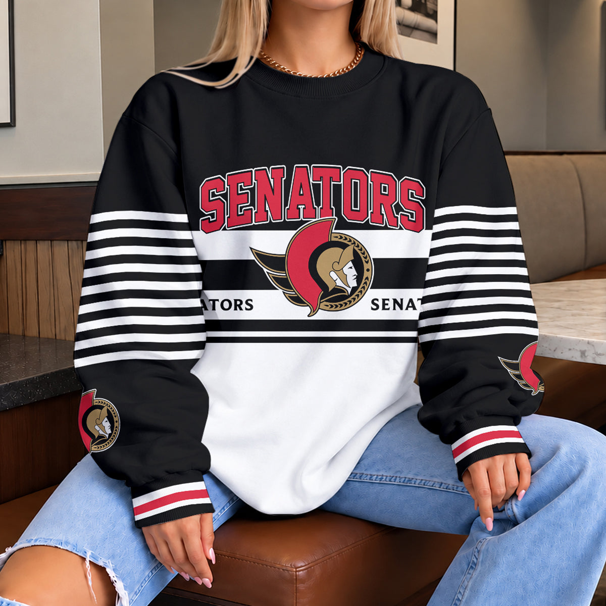 [PUCK DROP DEAL] NEW CUSTOMIZED NHL29 OSN THE SENATORS UNISEX SWEATSHIRT