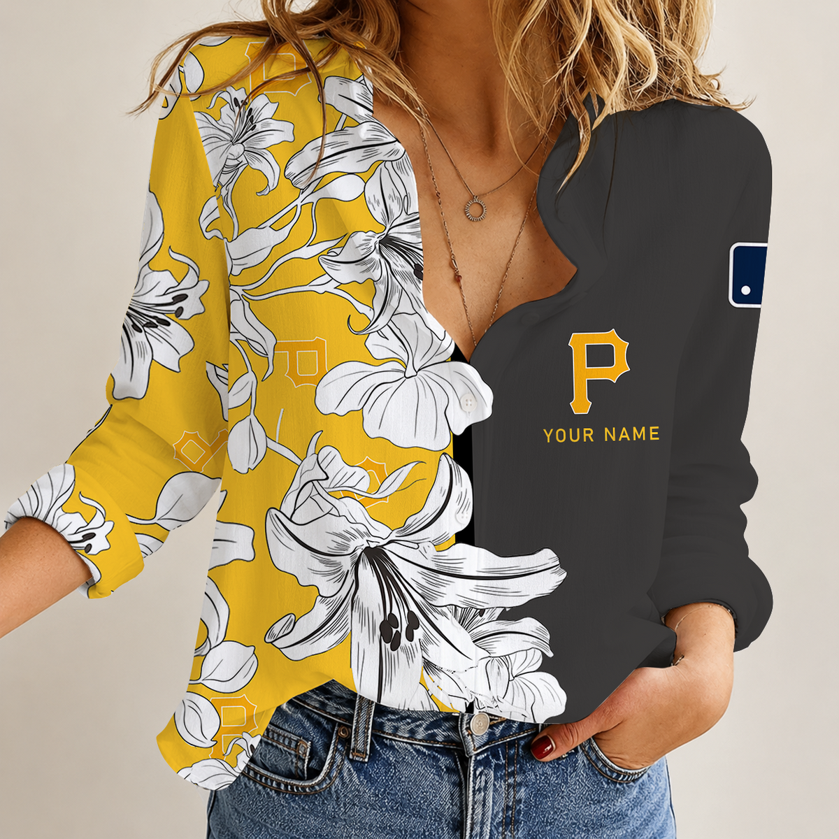 [HOMERUN DEAL] NEW CUSTOMIZED MLB29 PHP PITTSBURGH PIRATES WOMEN CASUAL SHIRT