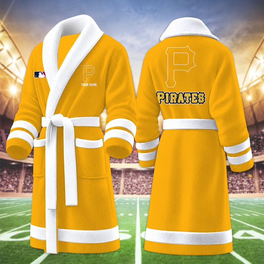 [HOMERUN DEAL] NEW CUSTOMIZED MLB29 PHP PITTSBURGH PIRATES MULTICOLOR FLEECE BATHROBE