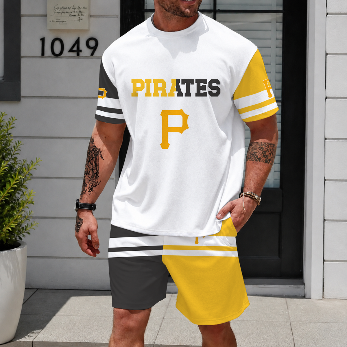 [HOMERUN DEAL] NEW CUSTOMIZED MLB29 PHP PITTSBURGH PIRATES UNISEX T-SHIRT & SHORTS SET