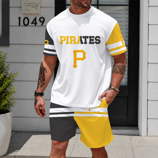 [HOMERUN DEAL] NEW CUSTOMIZED MLB29 PHP PITTSBURGH PIRATES UNISEX T-SHIRT & SHORTS SET