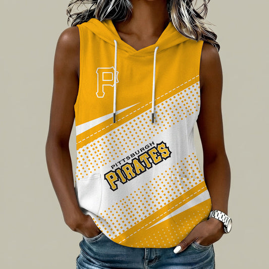 [HOMERUN DEAL] NEW CUSTOMIZED MLB29 PHP PITTSBURGH PIRATES WOMEN'S SLEEVELESS HOODED POCKET TANK TOP