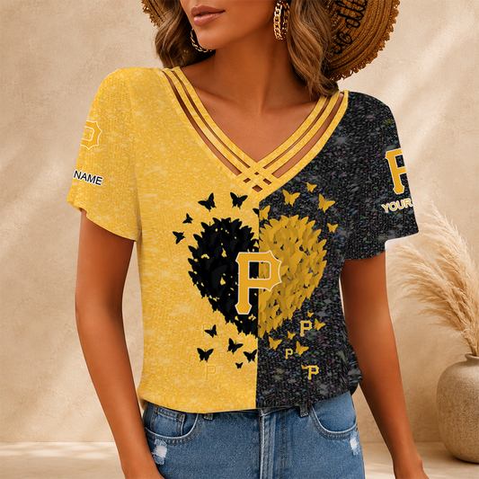 [HOMERUN DEAL] NEW CUSTOMIZED MLB29 PHP PITTSBURGH PIRATES V-NECK SHIRT