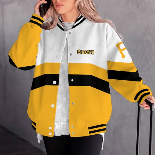 [HOMERUN DEAL] NEW CUSTOMIZED MLB29 PHP PITTSBURGH PIRATES SATIN VARSITY & BASEBALL JACKET