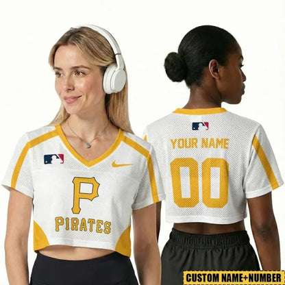 [HOMERUN DEAL] NEW CUSTOMIZED MLB29 PHP PITTSBURGH PIRATES JERSEY CROP TOP