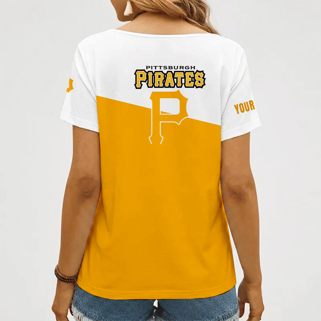 [HOMERUN DEAL] NEW CUSTOMIZED MLB29 PHP PITTSBURGH PIRATES V-NECK FEMALE SHIRT