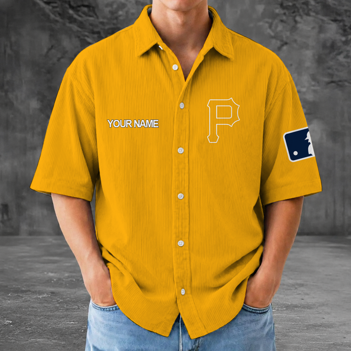 [HOMERUN DEAL] NEW CUSTOMIZED MLB29 PHP PITTSBURGH PIRATES SEERSUCKER BUTTON SHIRT