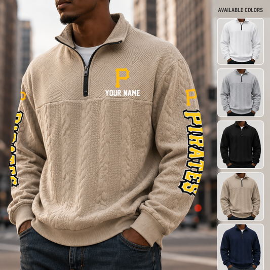 [HOMERUN DEAL] NEW CUSTOMIZED MLB29 PHP PITTSBURGH PIRATES MULTICOLOR QUARTER-ZIP SWEATSHIRT