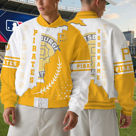 [HOMERUN DEAL] NEW CUSTOMIZED MLB29 PHP PITTSBURGH PIRATES SATIN VARSITY & BASEBALL JACKET
