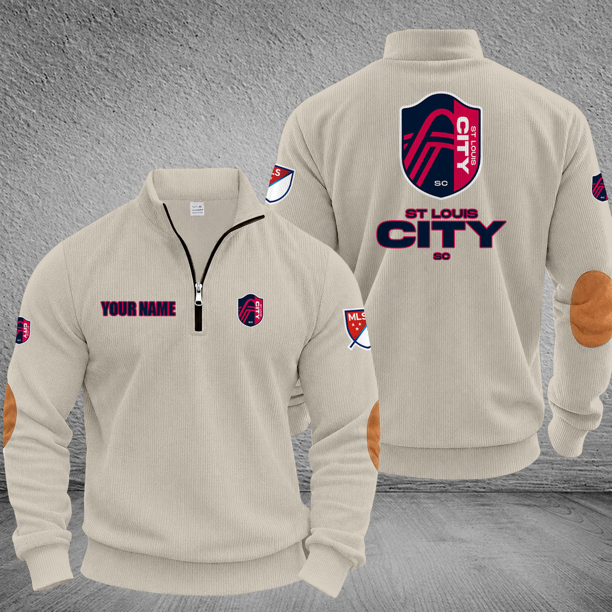 [GOAL DEAL] NEW CUSTOMIZED MLS29 SLC ST. LOUIS CITY SC MULTICOLOR STRIPED QUATER ZIP SWEATSHIRT