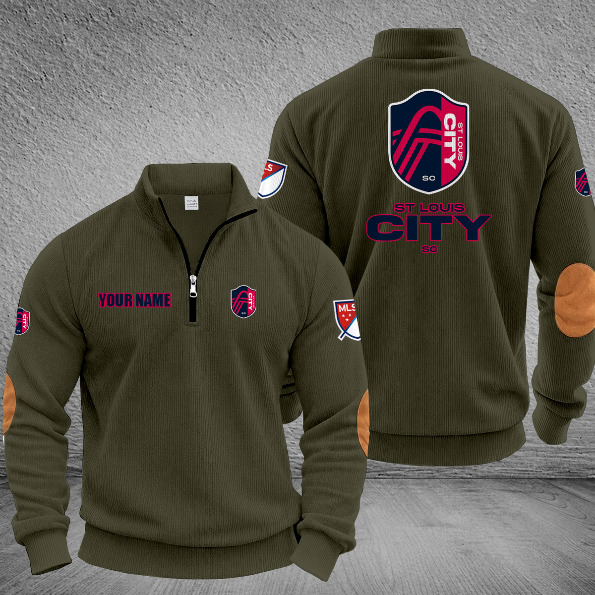 [GOAL DEAL] NEW CUSTOMIZED MLS29 SLC ST. LOUIS CITY SC MULTICOLOR STRIPED QUATER ZIP SWEATSHIRT