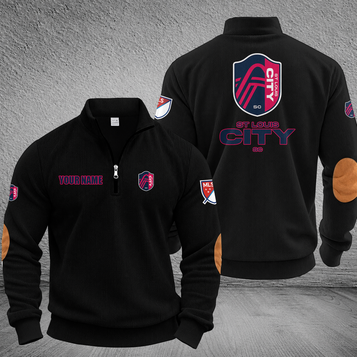 [GOAL DEAL] NEW CUSTOMIZED MLS29 SLC ST. LOUIS CITY SC MULTICOLOR STRIPED QUATER ZIP SWEATSHIRT
