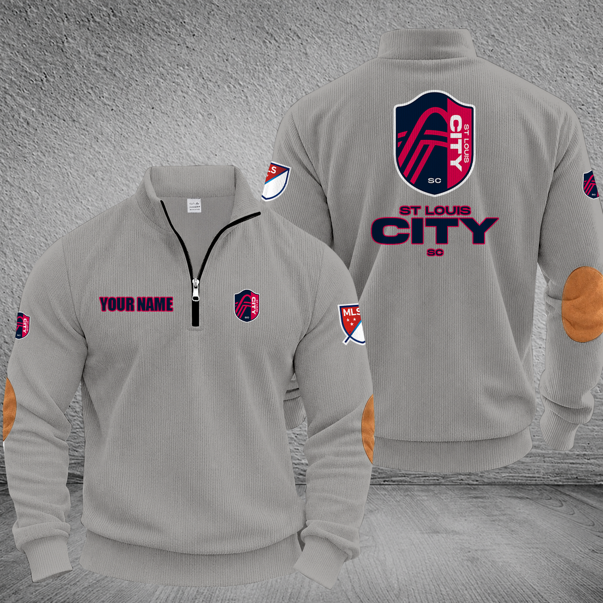 [GOAL DEAL] NEW CUSTOMIZED MLS29 SLC ST. LOUIS CITY SC MULTICOLOR STRIPED QUATER ZIP SWEATSHIRT