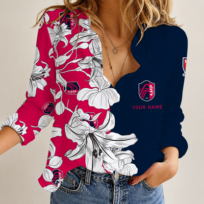 [GOAL DEAL] NEW CUSTOMIZED MLS29 SLC ST. LOUIS CITY SC WOMEN CASUAL SHIRT