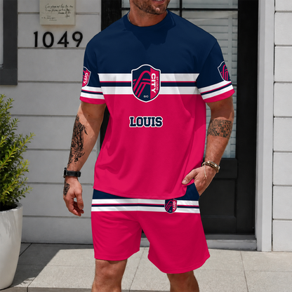 [GOAL DEAL] NEW CUSTOMIZED MLS29 SLC ST. LOUIS CITY SC UNISEX T-SHIRT & SHORTS SET