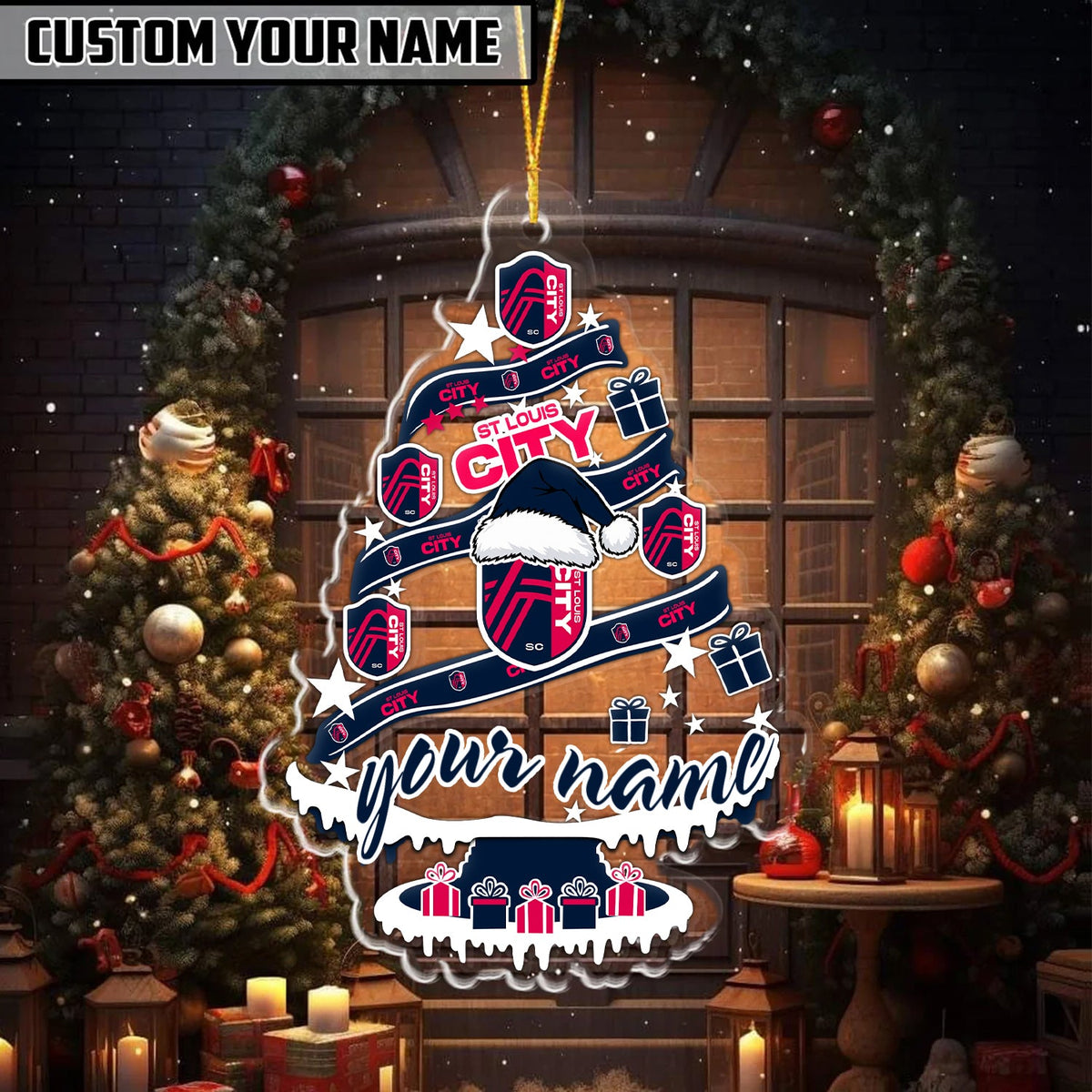 [GOAL DEAL] NEW CUSTOMIZED MLS29 SLC ST. LOUIS CITY SC CHRISTMAS ACRYLIC ORNAMENT