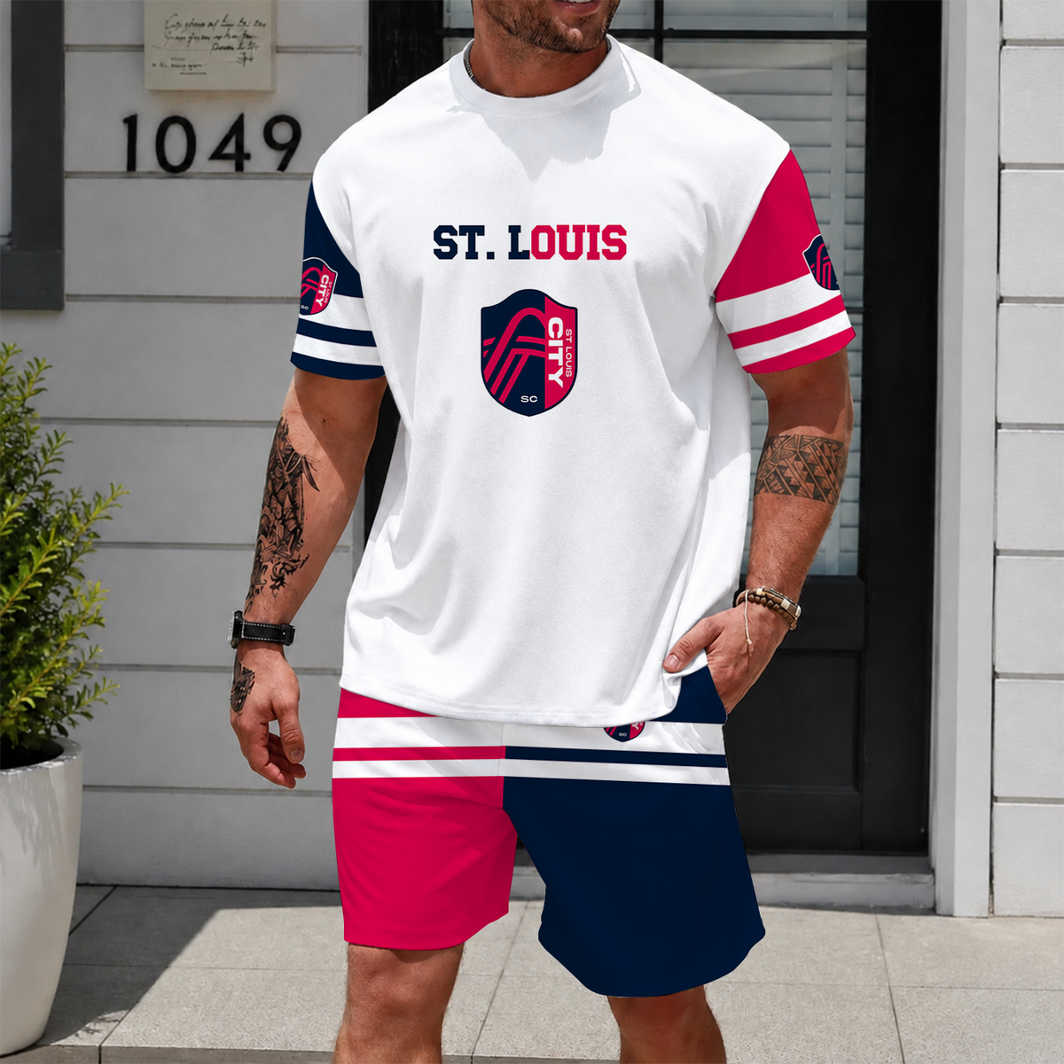 [GOAL DEAL] NEW CUSTOMIZED MLS29 SLC ST. LOUIS CITY SC UNISEX T-SHIRT & SHORTS SET