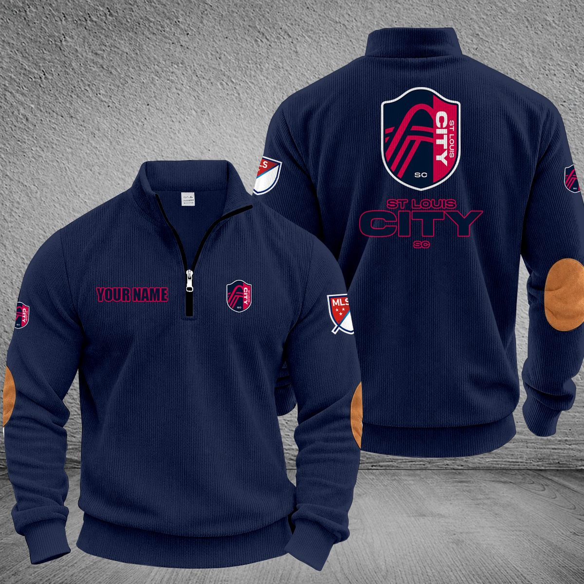 [GOAL DEAL] NEW CUSTOMIZED MLS29 SLC ST. LOUIS CITY SC MULTICOLOR STRIPED QUATER ZIP SWEATSHIRT