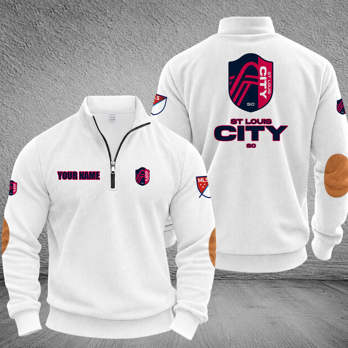 [GOAL DEAL] NEW CUSTOMIZED MLS29 SLC ST. LOUIS CITY SC MULTICOLOR STRIPED QUATER ZIP SWEATSHIRT