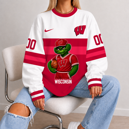 [SLAM DUNK DEAL] NEW CUSTOMIZED NCAA MAM29 WSB WISCONSIN BADGERS STRAPPY UNISEX SWEATSHIRT