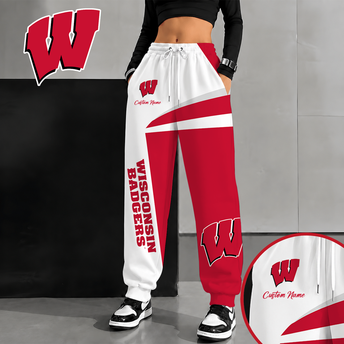 [SLAM DUNK DEAL] NEW CUSTOMIZED NCAA MAM29 WSB WISCONSIN BADGERS SWEATPANTS