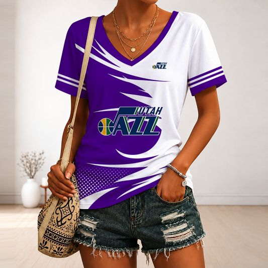 [HOT DEAL] NEW CUSTOMIZED NBA29 UJZ UTAH JAZZ V-NECK FEMALE SHIRT