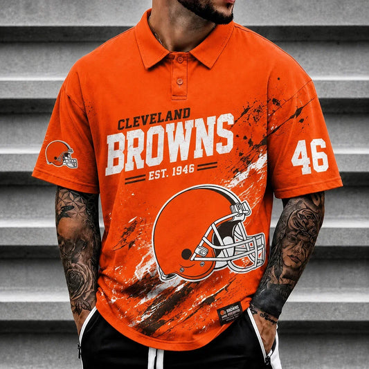 [TOUCHDOWN DEAL] NEW CUSTOMIZED NFL29 CLB CLEVELAND BROWNS POLO SHIRT