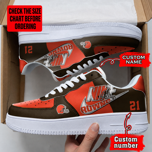 [TOUCHDOWN DEAL] NEW CUSTOMIZED NFL29 CLB CLEVELAND BROWNS AF1 SHOES