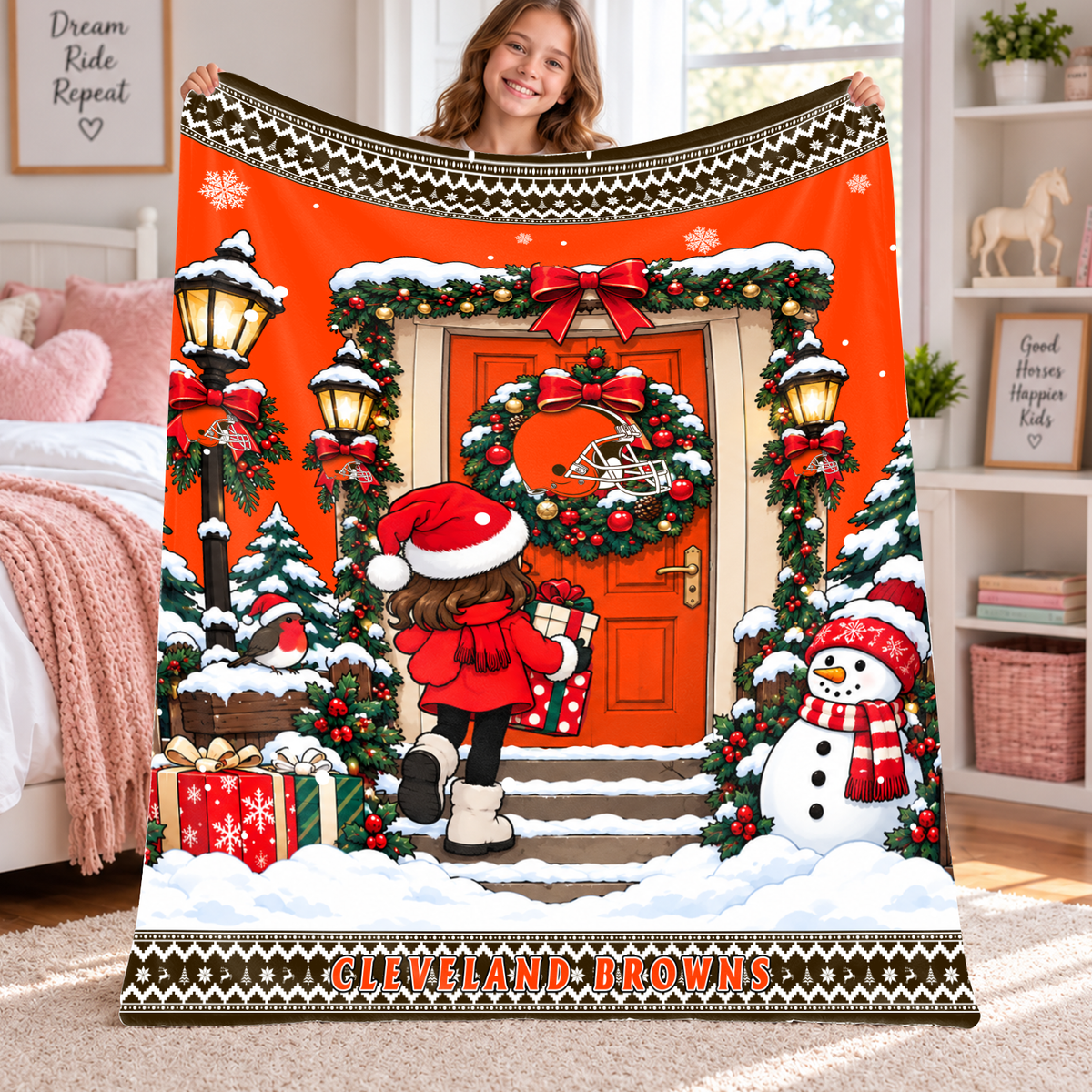 [TOUCHDOWN DEAL] NEW CUSTOMIZED NFL29 CLB THE BROWNS FLEECE BLANKET
