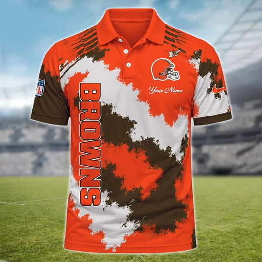 [TOUCHDOWN DEAL] NEW CUSTOMIZED NFL29 CLB CLEVELAND BROWNS MULTICOLOR POLO SHIRT