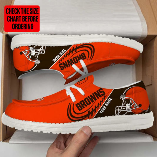[TOUCHDOWN DEAL] NEW CUSTOMIZED NFL29 CLB CLEVELAND BROWNS LOAFER SHOES
