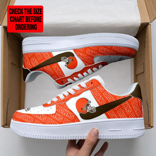 [TOUCHDOWN DEAL] NEW CUSTOMIZED NFL29 CLB CLEVELAND BROWNS AF1 SHOES