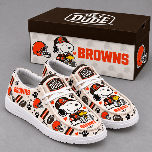 [TOUCHDOWN DEAL] NEW CUSTOMIZED NFL29 CLB CLEVELAND BROWNS LOAFER SHOES