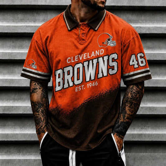 [TOUCHDOWN DEAL] NEW CUSTOMIZED NFL29 CLB CLEVELAND BROWNS POLO SHIRT