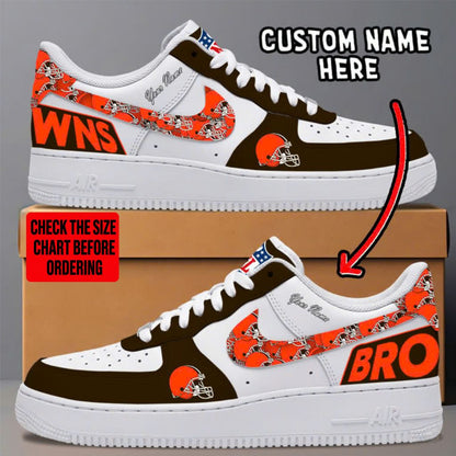 [TOUCHDOWN DEAL] NEW CUSTOMIZED NFL29 CLB CLEVELAND BROWNS AF1 SNEAKERS
