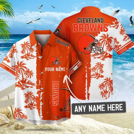 [TOUCHDOWN DEAL] NEW CUSTOMIZED NFL29 CLB CLEVELAND BROWNS UNISEX HAWAIIAN SHIRT & SHORTS SET