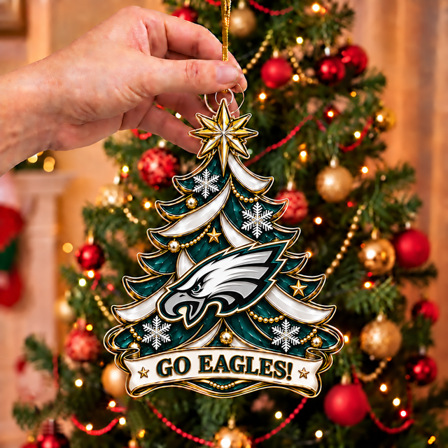 [TOUCHDOWN DEAL] NEW CUSTOMIZED NFL02 PPE PHILADELPHIA EAGLES CHRISTMAS ACRYLIC ORNAMENT