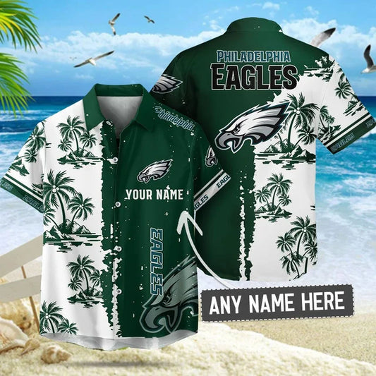 [TOUCHDOWN DEAL] NEW CUSTOMIZED NFL02 PPE PHILADELPHIA EAGLES UNISEX HAWAIIAN SHIRT & SHORTS SET
