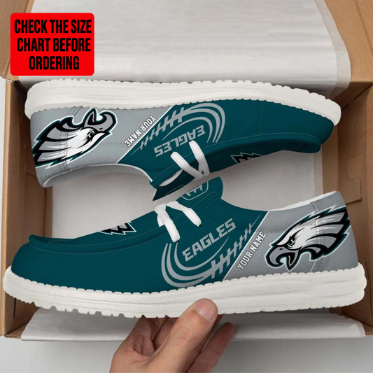 [TOUCHDOWN DEAL] NEW CUSTOMIZED NFL02 PPE PHILADELPHIA EAGLES LOAFER SHOES