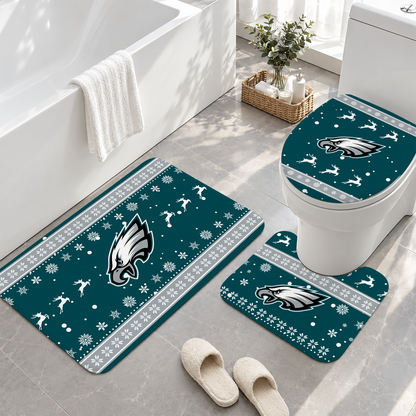 [TOUCHDOWN DEAL] NEW CUSTOMIZED NFL02 PPE PHILADELPHIA EAGLES 3-PIECE BATHROOM RUG SET
