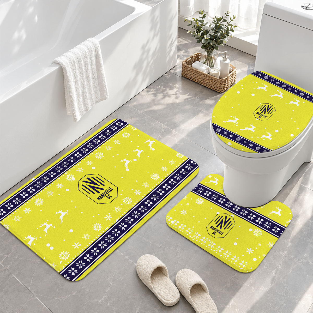 [GOAL DEAL] NEW CUSTOMIZED MLS02 NSC NASHVILLE SC 3-PIECE BATHROOM RUG SET
