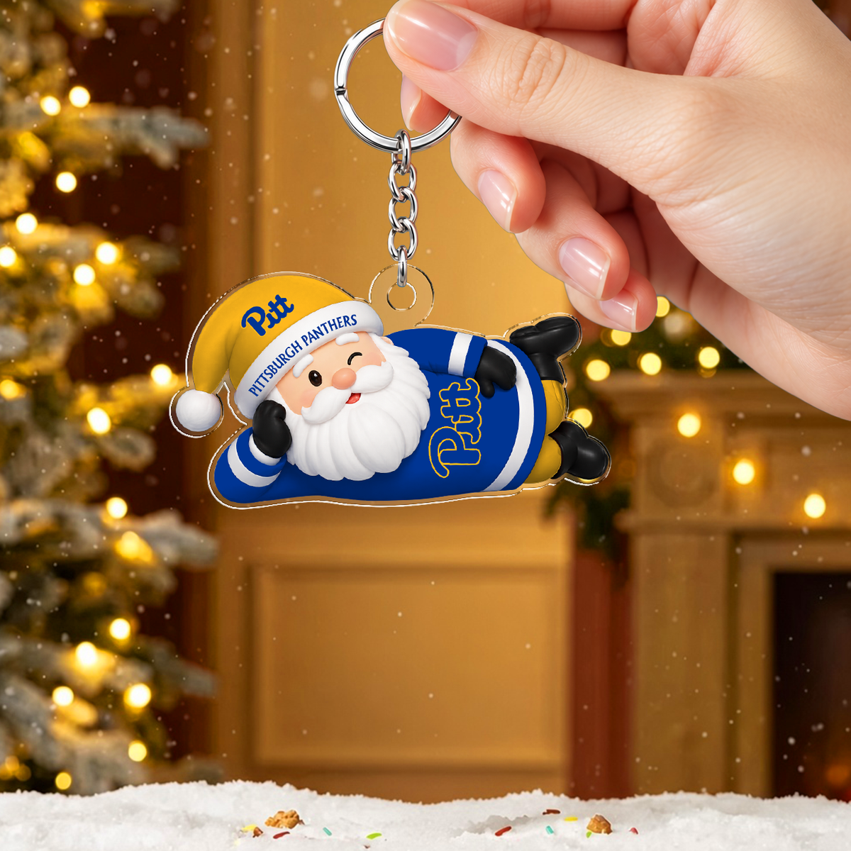 [TOUCHDOWN DEAL] NEW CUSTOMIZED NCAA FBS02 PIP PITTSBURGH PANTHERS ACRYLIC KEYCHAIN