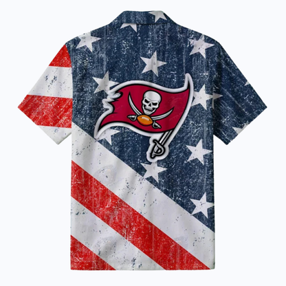 [TOUCHDOWN DEAL] NEW CUSTOMIZED NFL10 TBB TAMPA BAY BUCCANEERS PATRIOTIC 250 USA HAWAIIAN SHIRT