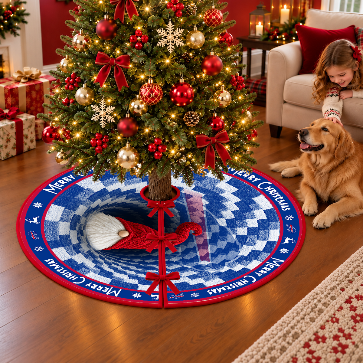 [TOUCHDOWN DEAL] NEW CUSTOMIZED NFL03 BFB THE BILLS CHRISTMAS TREE SKIRT