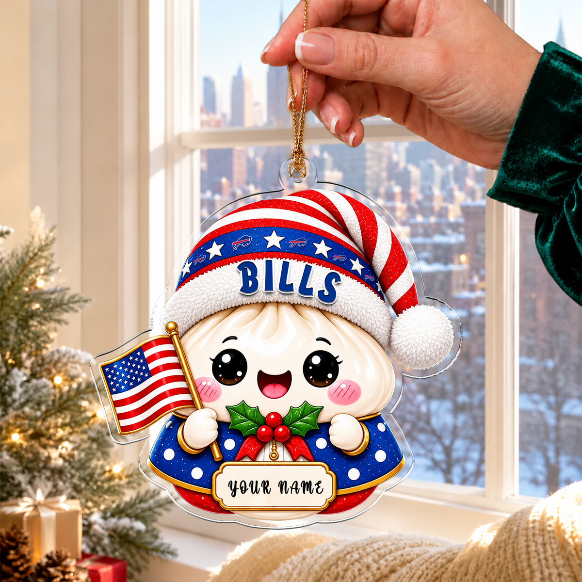 [TOUCHDOWN DEAL] NEW CUSTOMIZED NFL03 BFB BUFFALO BILLS CHRISTMAS ACRYLIC ORNAMENT