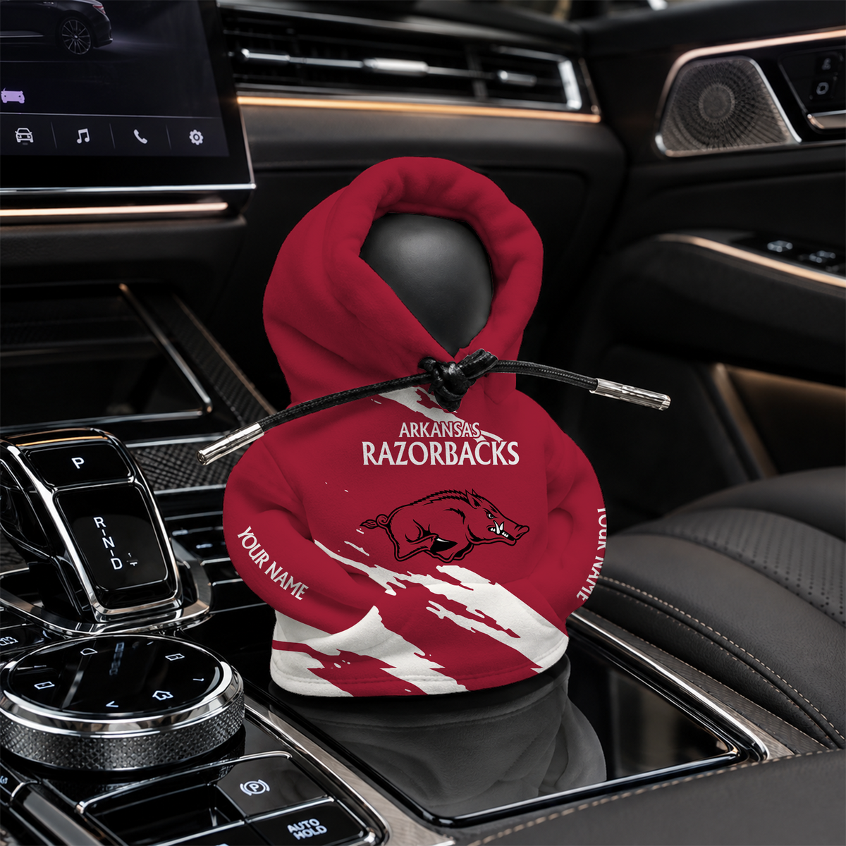 [HOMERUN DEAL] NEW CUSTOMIZED NCAA CWS03 AKR ARKANSAS RAZORBACKS AUTOMOTIVE HOODIE SHIFT KNOB COVER