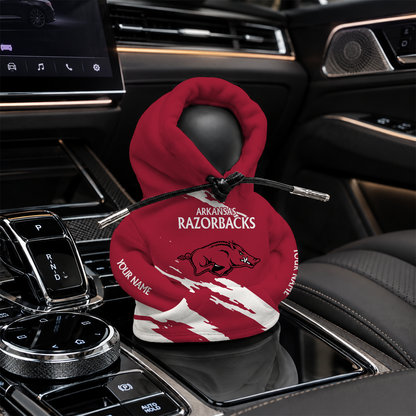[HOMERUN DEAL] NEW CUSTOMIZED NCAA CWS03 AKR ARKANSAS RAZORBACKS AUTOMOTIVE HOODIE SHIFT KNOB COVER