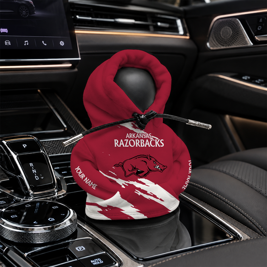 [HOMERUN DEAL] NEW CUSTOMIZED NCAA CWS03 AKR ARKANSAS RAZORBACKS AUTOMOTIVE HOODIE SHIFT KNOB COVER